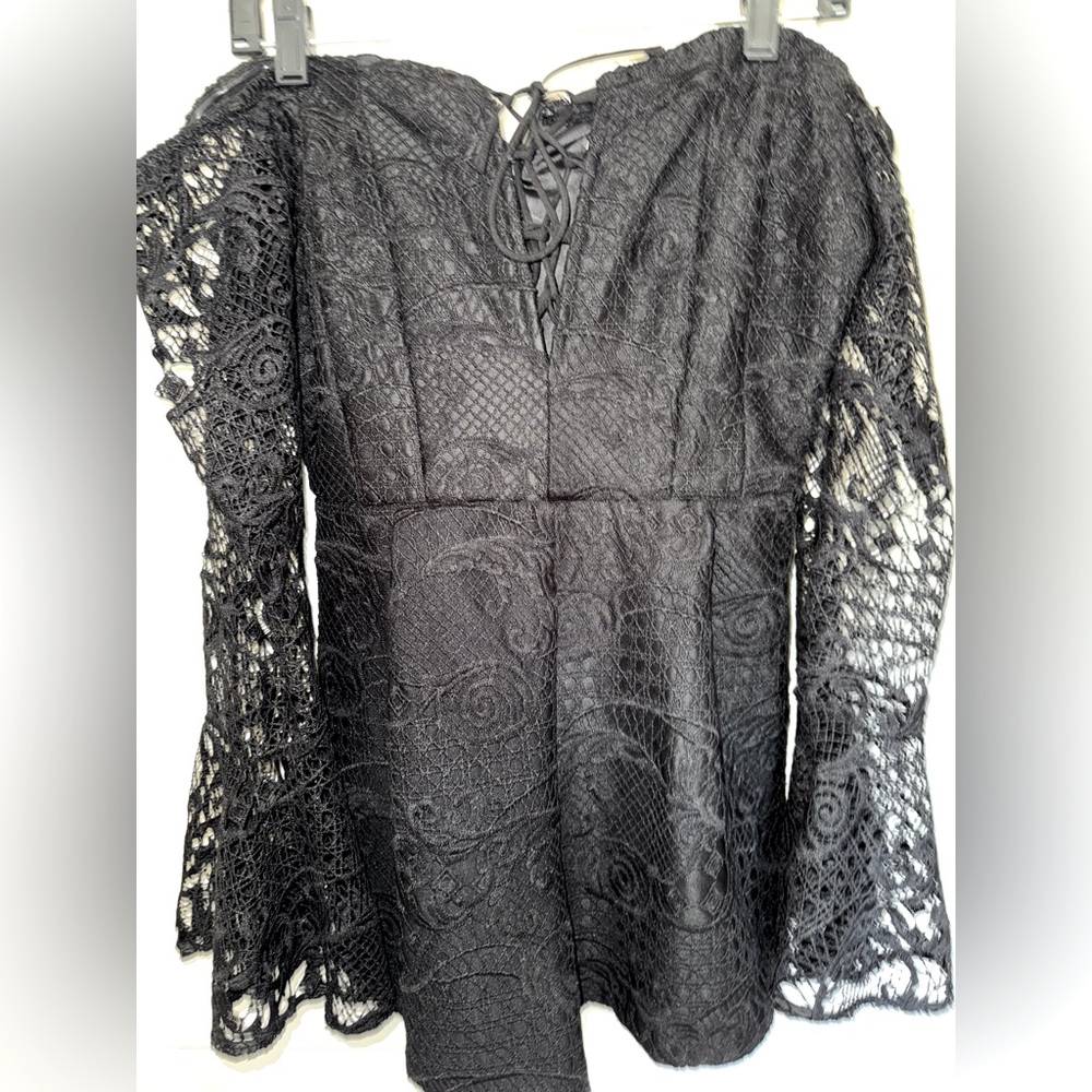 Beautiful Black Crochet Romper Size 6
